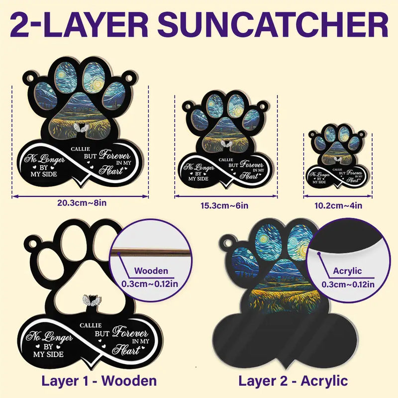 Forever In My Heart Always Loved Pet Memorial - Personalized Window Hanging Suncatcher Ornament