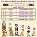 Pet Name Necklace And Bracelet Set - Pet Lovers Keepsake Name - Personalized Pet Name Necklace & Bracelet Set