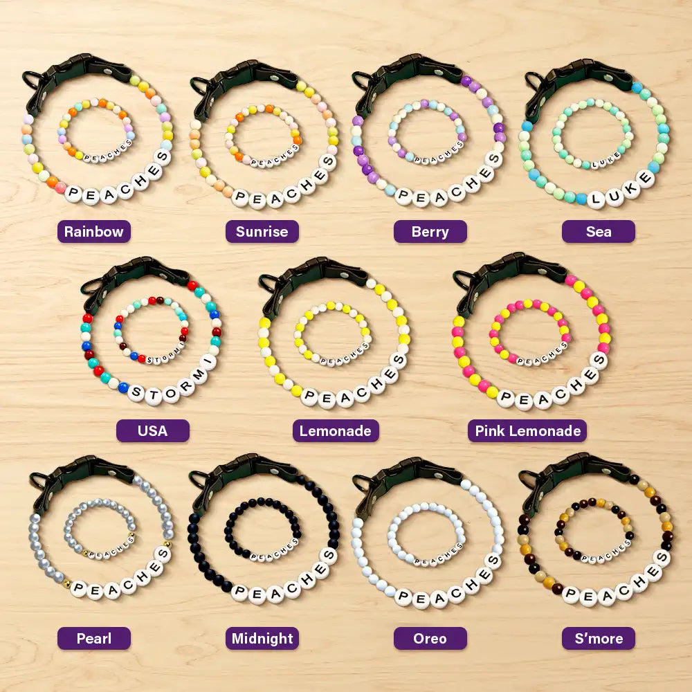 Pet Name Necklace And Bracelet Set - Pet Lovers Keepsake Name - Personalized Pet Name Necklace & Bracelet Set