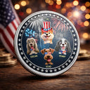Independence Day,America 250th,Pet Lovers - Proudly Pawtriotic 250 Years Of Freedom Cat Dog - Personalized Commemorative Keepsake Coin