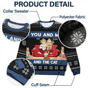 You And Me And The Cats - Personalized Unisex Ugly Sweater