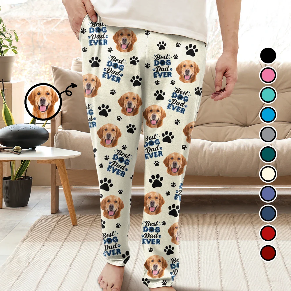 Custom Photo Best Pet Parent Ever - Dog Dad And Mom Edition - Personalized Pajama Pants