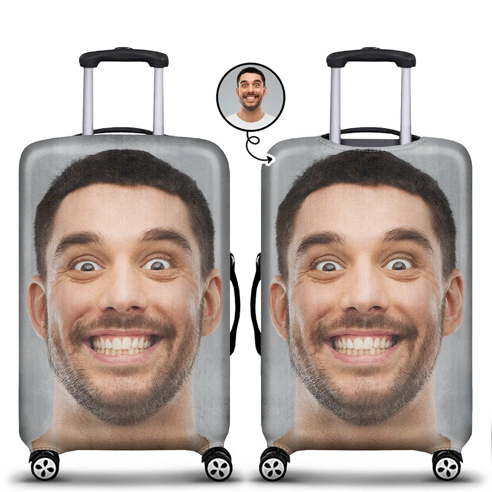 Continue Shopping,Custom Photo,Travel,Family,Gift For Bestie,Gift For Couples,Gift For Husband,Gift For Wife,Gift For Boyfriend,Gift For Girlfriend,Pet Lovers,Dog Lovers,Cat Lovers,Funny - Custom Photo Friends Family Couple Travel Lover - Personalized Luggage Cover