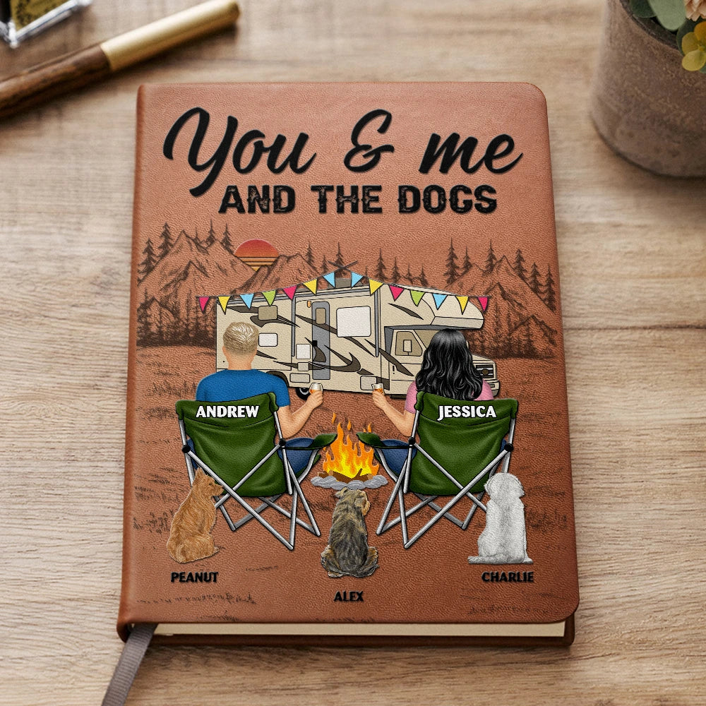 You And Me And The Dog - Personalized Leather Journal