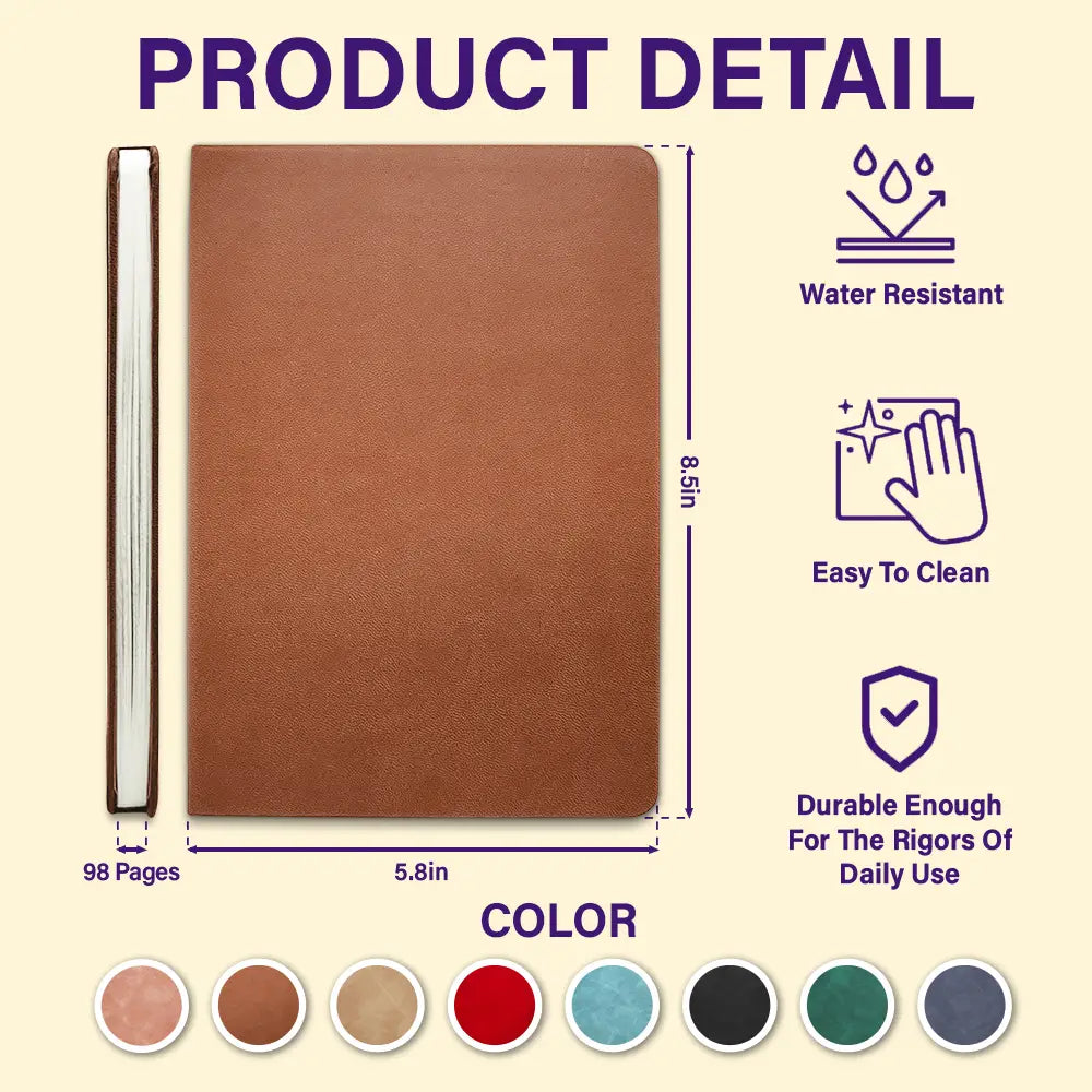 You And Me And The Dog - Personalized Leather Journal