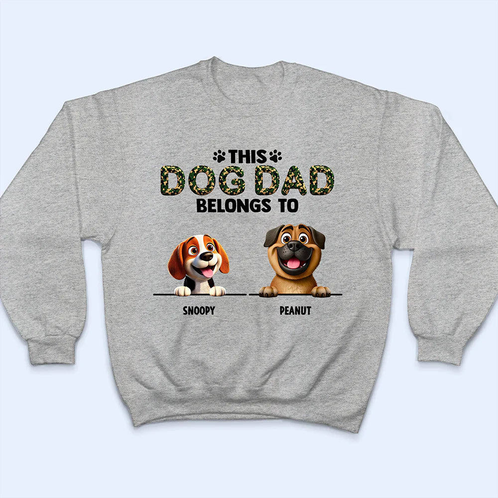 Dog Lovers,Pet Lovers,Funny,Dog Dad - This Dog Dad Belongs To - Personalized T Shirt