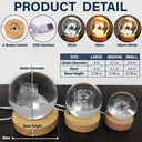 Sad,Memorial,Dog Lovers,Pet Lovers,Cat Lovers - Custom Photo Forever Loved Memorial Dog Cat - Personalized Crystal Globe Lamp