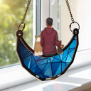 A Bond That Can't Be Broken A Man And His Dog  - Personalized Window Hanging Suncatcher Ornament