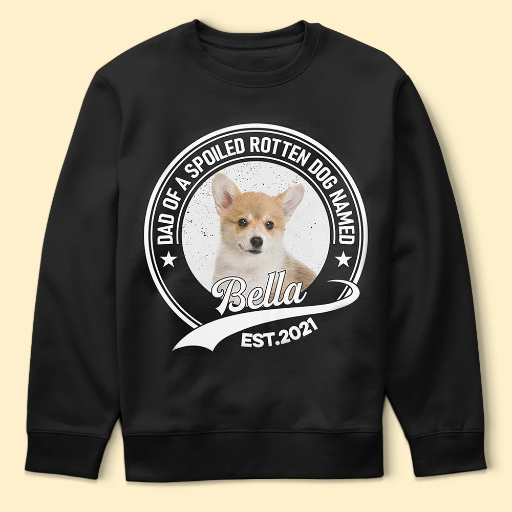 Photo personnalisée : Cet humain appartient à ce chien - Cadeau pour les amoureux des chiens - T-shirt personnalisé