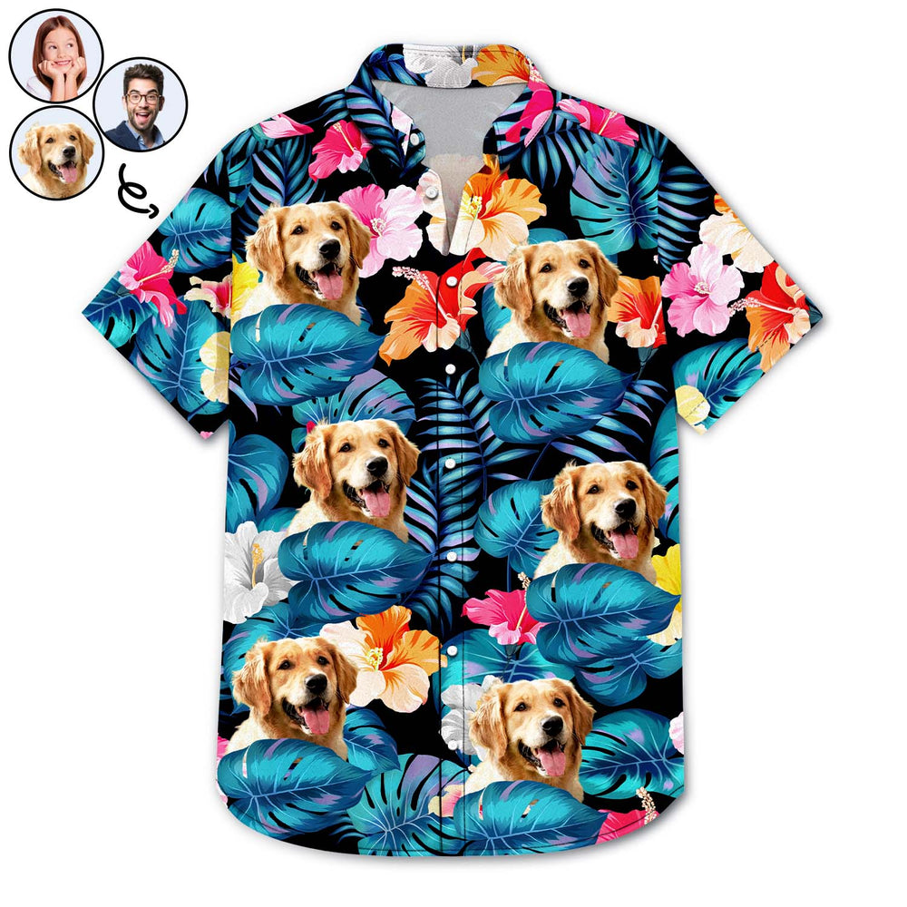 Custom Photo Funny Pet Family Face - Personalized Custom Hawaiian Shirt