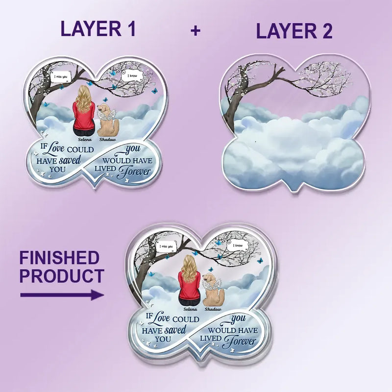 If Love Could Have Saved You Pet Memorial - Personalized Custom Shaped Acrylic Car Visor Clip