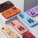 Custom Photo Pencil Sketch Dog Cat Portrait - Personalized Leather Phone Case