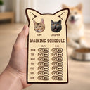 Cat Lovers,Cat Mom,Cat Dad,Cat Couple - Custom Photo Cute Cat Ear Feed Medication Tracker - Personalized Wooden Pet Feeding Reminder