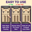 Cat Lovers,Cat Mom,Cat Dad,Cat Couple - Custom Photo Cute Cat Ear Feed Medication Tracker - Personalized Wooden Pet Feeding Reminder