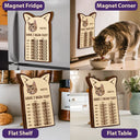 Cat Lovers,Cat Mom,Cat Dad,Cat Couple - Custom Photo Cute Cat Ear Feed Medication Tracker - Personalized Wooden Pet Feeding Reminder