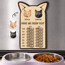 Cat Lovers,Cat Mom,Cat Dad,Cat Couple - Custom Photo Cute Cat Ear Feed Medication Tracker - Personalized Wooden Pet Feeding Reminder