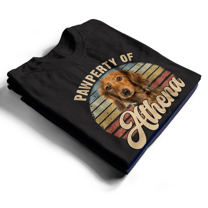 Custom Photo Dog Cat Pawperty Of - Gift For Dog Cat Lovers - Personalized T Shirt