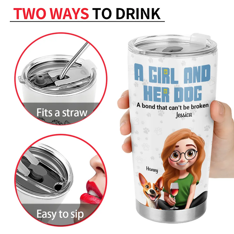 Dog Lovers, Dog Mom, Dog Dad - Best Dog Mom 3D Effect - Personalized Tumbler