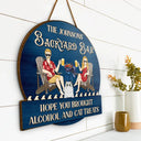 Pet Lovers,Pet Couple,Patio,Poolside - Couple Pool & Patio Bar Hope You Brought Alcohol & Dog Treats - Personalized Custom Shaped Wood Sign