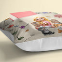 My Reading Pillow Girl With Pets & Birth Month Flower - Personalized Pocket Pillow