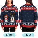 Feliz Navidog Funny - Personalized Unisex Ugly Sweater
