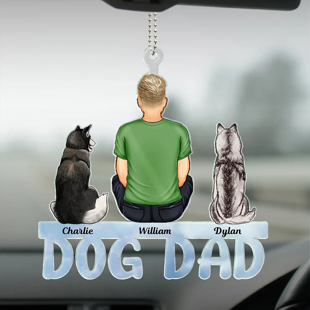 Dog Cat Dad Mom - Gift For Pet Lovers - Personalized Acrylic Car Hanger
