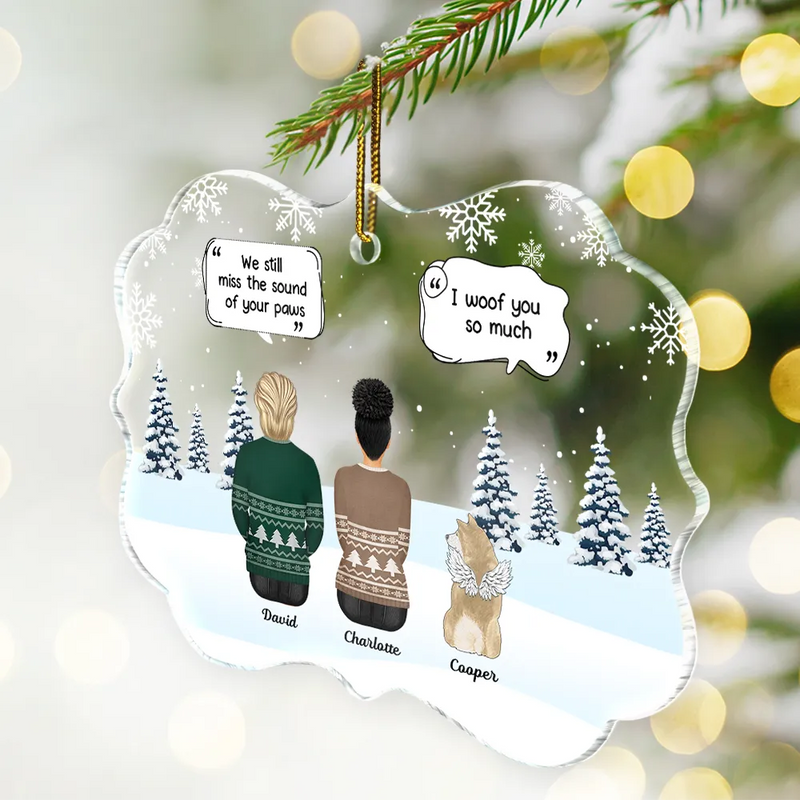 I Miss You I Know - Pet Memorial - Personalized Medallion Acrylic Ornament