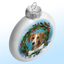 Custom Photo Cute Dogs Cats - Christmas Memorial Gift For Pet Lovers - Personalized White Flat Ball Ornament