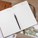 Cartoon Woman With Her Recipe Book And Dog Cat - Personalized Leather Journal