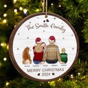 Family, Parents, Gift For Kids, Pet Lovers, Dog Lovers, Cat Lovers - Merry Christmas Family With Pets - Personalized Custom Shaped Wooden Ornament