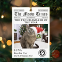 Pet Lovers,Pet Mom,Pet Dad,Dog Lovers,Dog Mom,Dog Dad,Cat Lovers,Cat Mom,Cat Dad,Custom Photo,Christmas,Funny - Custom Photo The Dog Times The Meow Times - Personalized Custom Shaped Acrylic Ornament