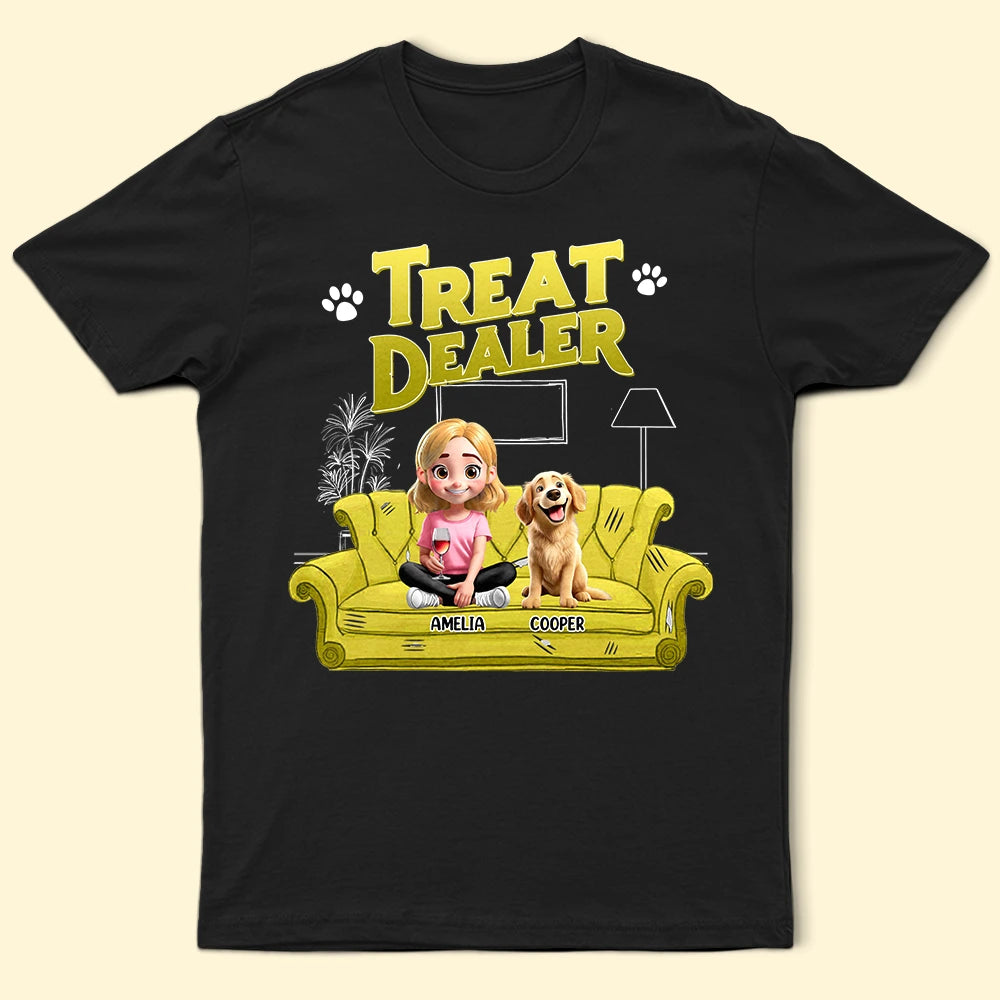 Dog Lovers,Dog Mom,Dog Dad,Gift For Yourself - Treat Snack Dealer 3D Effect Dogs - Personalized T Shirt