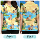Custom Photo Funny Pet Face Tropical Island - Personalized Hawaiian Shirt