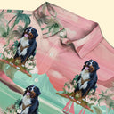 Custom Photo Funny Pet Face Tropical Island - Personalized Hawaiian Shirt