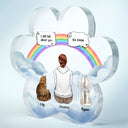 I Miss You Deeply - Memorial Gift For Pet Lovers - Personalized Paw Shaped Acrylic Plaque