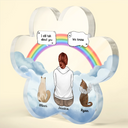 I Miss You Deeply - Memorial Gift For Pet Lovers - Personalized Paw Shaped Acrylic Plaque