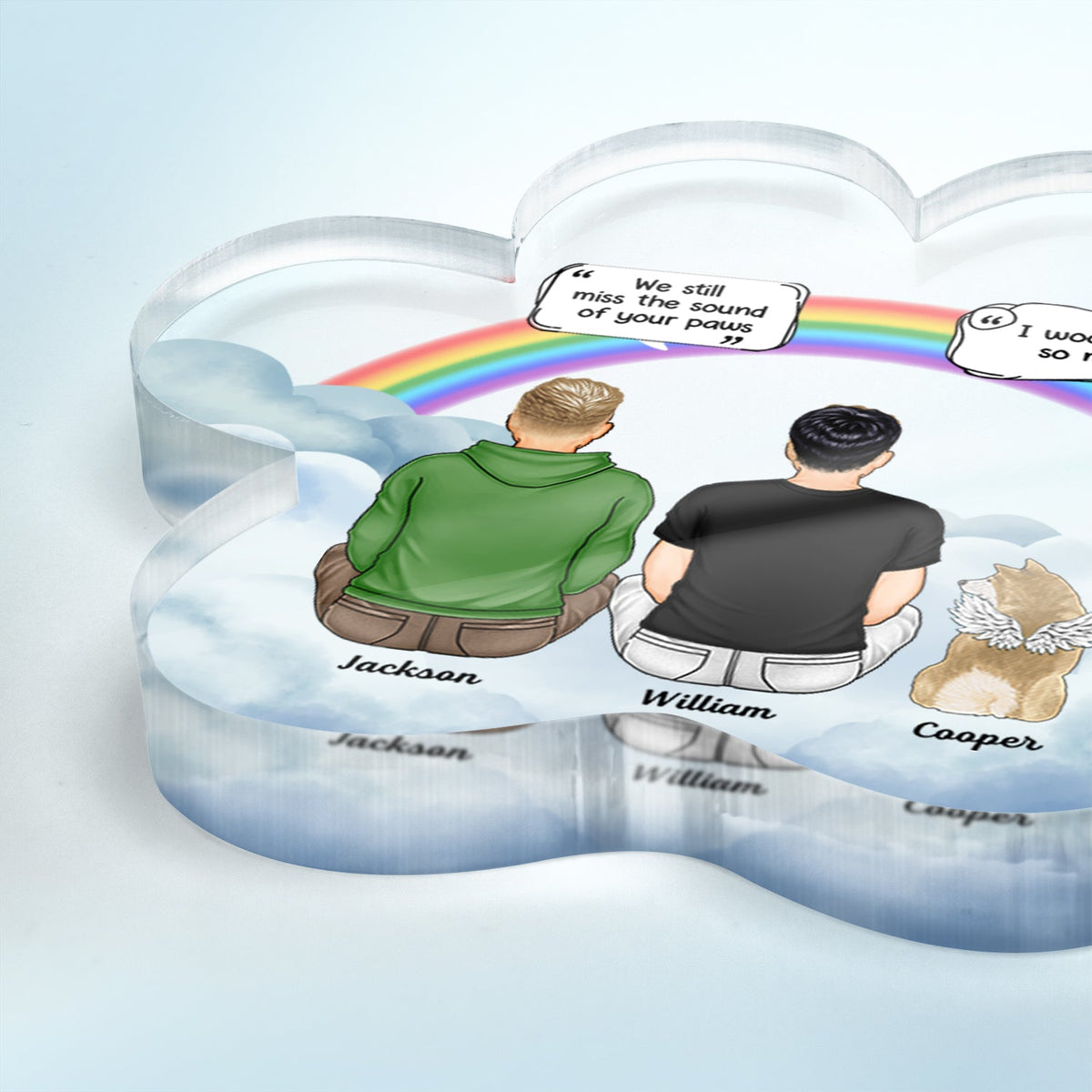 I Miss You Deeply - Memorial Gift For Pet Lovers - Personalized Paw Shaped Acrylic Plaque