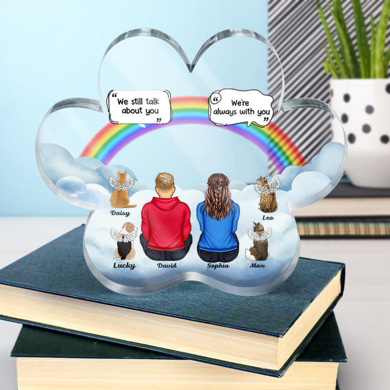 I Miss You Deeply - Memorial Gift For Pet Lovers - Personalized Paw Shaped Acrylic Plaque