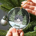 Best Friend For Life Christmas Pet Memorial - Personalized Circle Glass Ornament