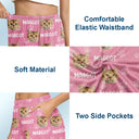 Dog Lovers,Pet Lovers,Cat Lovers,Happy - Custom Photo Funny Pet Face Pattern Dog Cat Family - Personalized Pajama Shorts