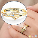 You Left Paw Prints On My Heart Pet Memorial - Personalized Birthstone Heart Ring