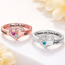 You Left Paw Prints On My Heart Pet Memorial - Personalized Birthstone Heart Ring